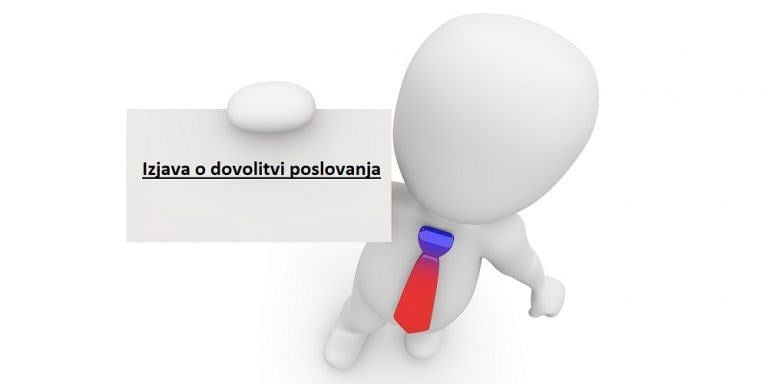 Primer izjave Dovoljenje za poslovanje
