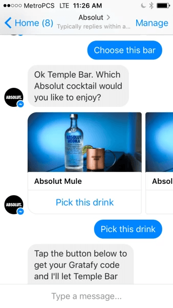 Facebook Messenger Absolut