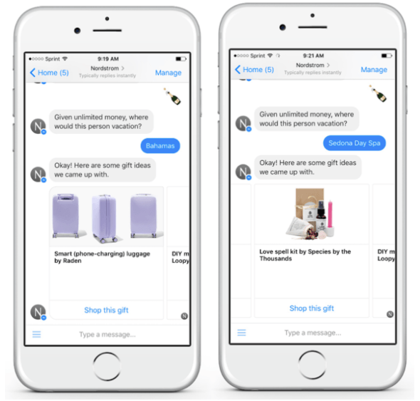 Facebook Messenger Nordstrom